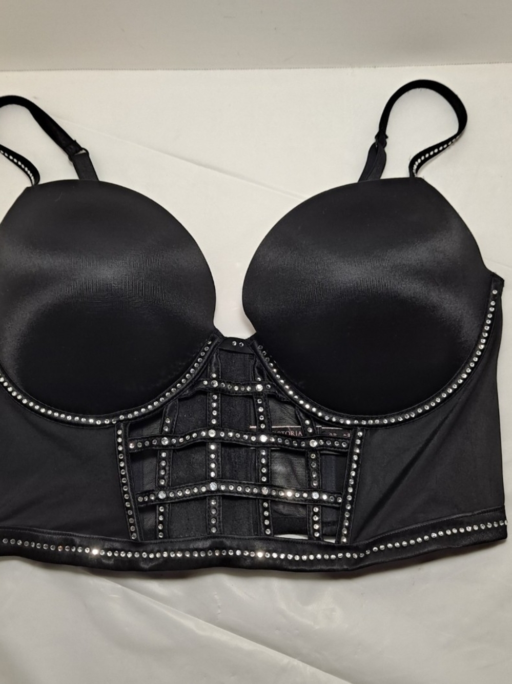 Victoria's Secret Black Embellished Longline Bustier